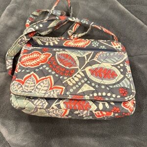 Vera Bradley Crossbody Bag with Red and Blue Floral Design